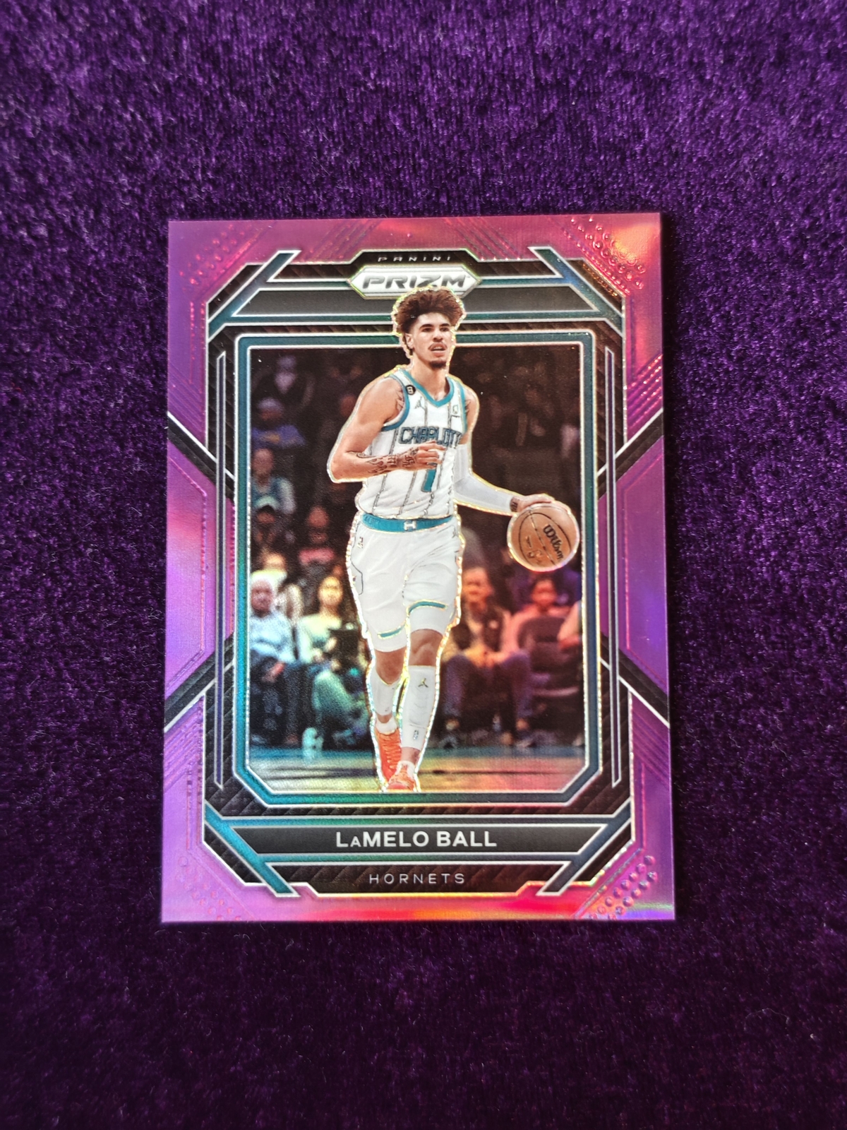 LaMelo Ball 2022-23 Panini Prizm Purple Prizm 98/99 NBA Hornets #150