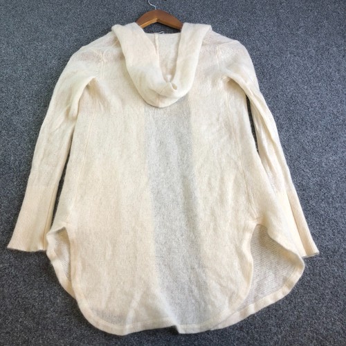 White + Warren Strickjacke Pullover Damen Extra Small Ivory Kaschmir Trapez Kapuze - Bild 8 von 10