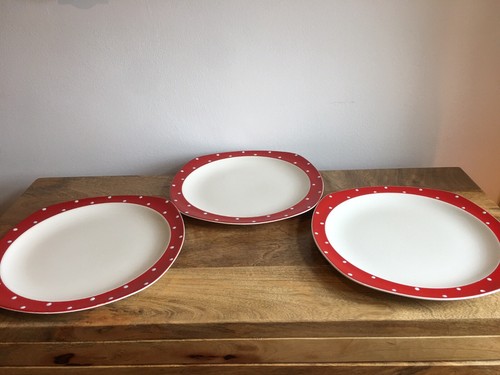 VINTAGE MIDWINTER STYLECRAFT RED DOMINO 25cm dia DINNER PLATE Jessie Tait GC x 6 - Picture 23 of 24