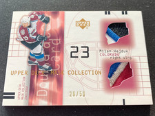 2001-02 UD Mask Collection Milan Hejduk Double Patch 26/50 #DP-MH (C1207)