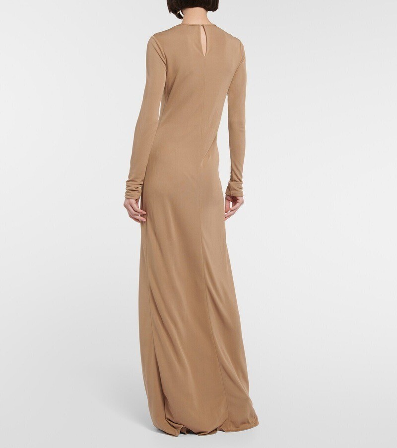 Abito SAINT LAURENT Twist davanti in jersey in naturale maxi dress taglia FR 38 US 6