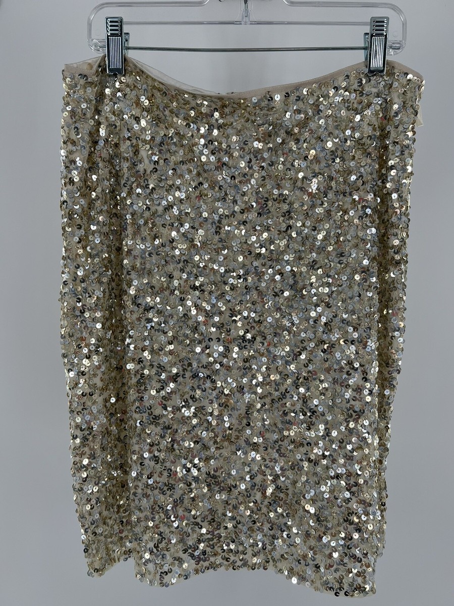 NWT Women's White House Black Market Gold Sequin Pencil Skirt Size 4 ($168)  | eBay