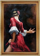 Quadro olio ballerina di flamenco DIPINTO AD OLIO DIPINTO A MANO F:60x90cm
