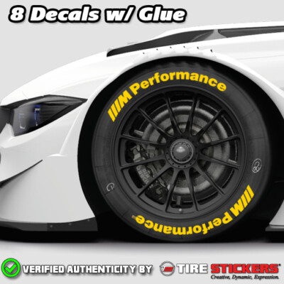 Tire Lettering - ''M PERFORMANCE'' - 1.25'' for 16''17''18'' (8 Stickers in YELLOW)