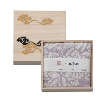 Imabari Kinsei Kira karacho Obotan Purple Handkerchief Towel Made in Japan New