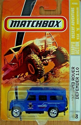 2009 MATCHBOX DESERT ADVENTURE '97 LAND ROVER DEFENDER 110 BLUE # 83 
