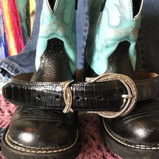 Woman  s Brighton Belt L 32  Black Leather B10423 EC