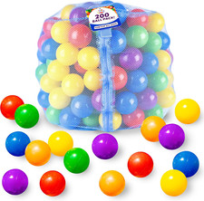 200 Count Plastic Balls for Ball Pit, Phthalate and BPA Free, Crush Proof Play B