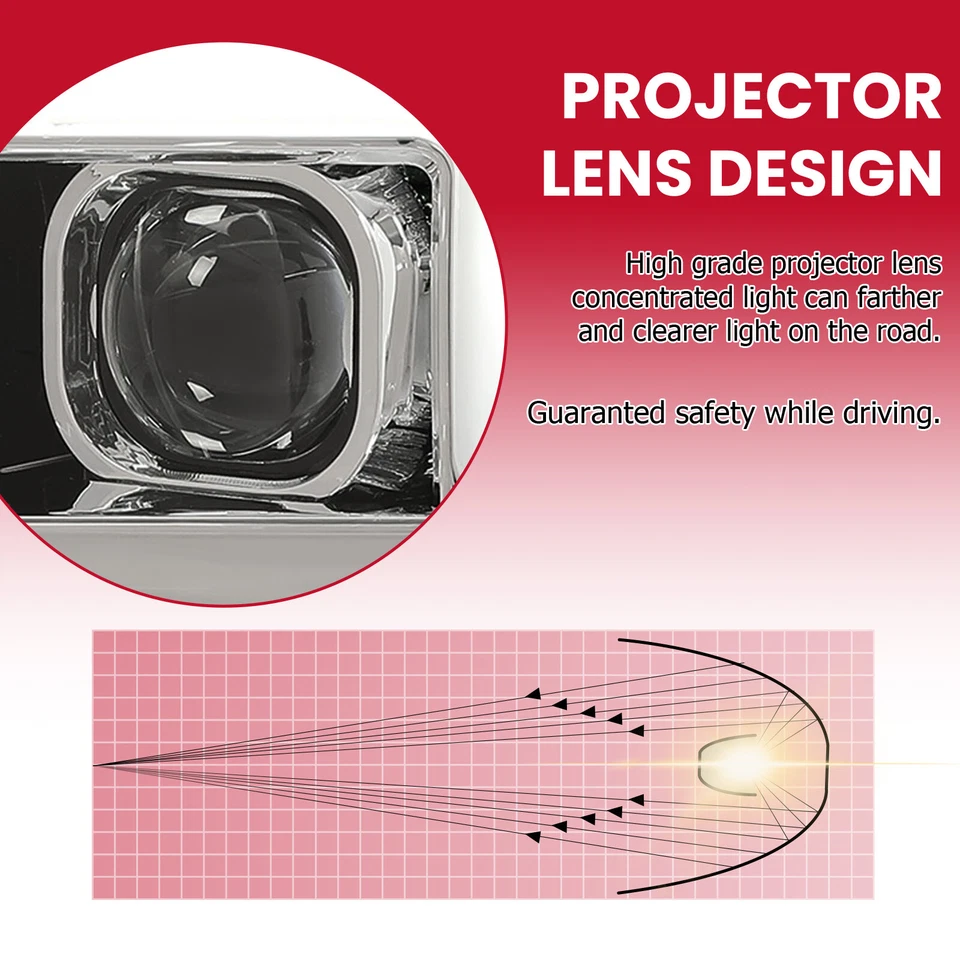 DRL LED Projector Headlights For Chevy Silverado 2500HD 3500HD 2015-19 - Изображение 3 из 4