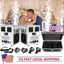 2PCS Cold Spark Machine 700W DMX Stage Firework Machine 6.6-9.8ft W/Flight Case