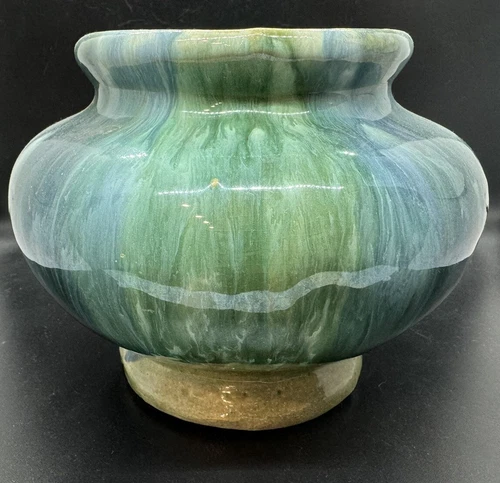 Brush McCoy Art Pottery Blue And Green Onyx Drippy Glaze Jardinere/Planter