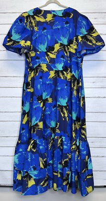 Christopher John Rogers Blue Black Gold Ruffle Tiered Floral Dress 24/26W | eBay Christopher John Rogers Blue Black Gold Ruffle Tiered Floral Dress 24/26W | eBay