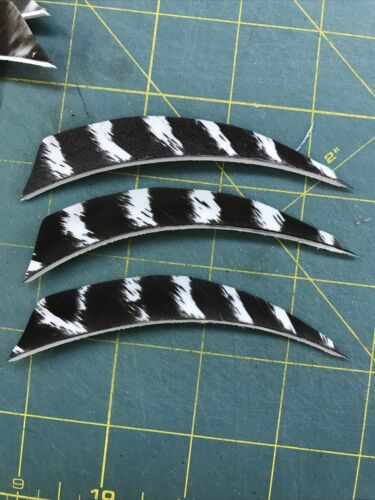 4" Right Wing Shield Natural Barred Feather Fletching, 25Pk Archery