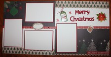 Christmas scrapbook pages 2 each 12 x 12 Handmade photo ready NOT Digital 