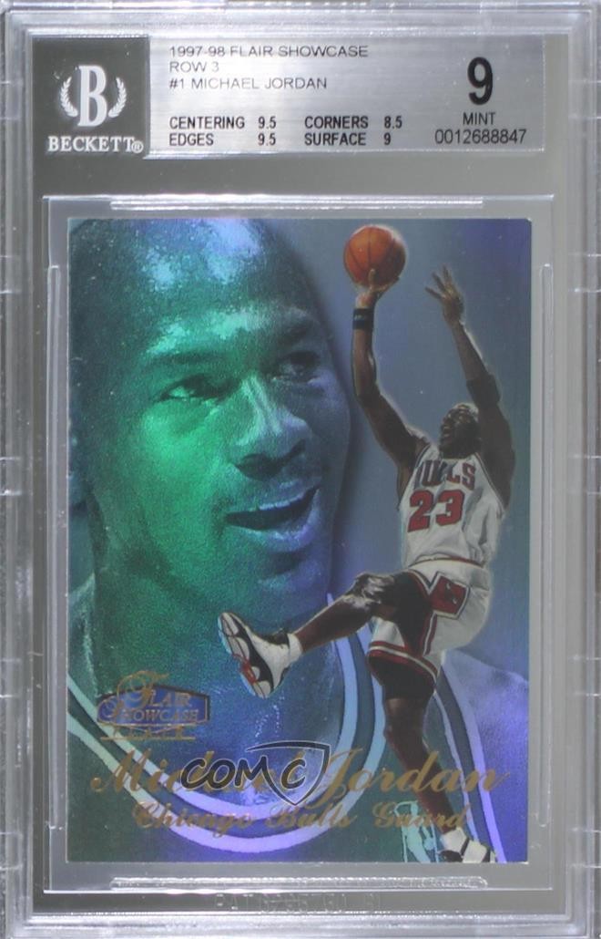 1997-98 Flair Showcase Row 3 Michael Jordan #1 BGS 9 MINT HOF 0q3