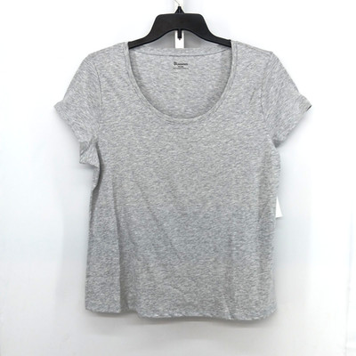 No Boundaries Shirt Women Size 2XL Gray Short Sleeve Scoop Neck Lightweight Top