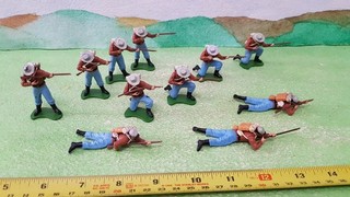 vintage britains swoppet plastic soldiers acw brown figures good lot