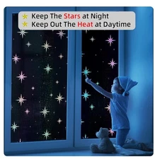 Blackout Window Film with Installation Tools Rainbow Star Laser 27.6”x78.7”