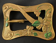 Antique Art Nouveau Floral Design Brass Belt ...