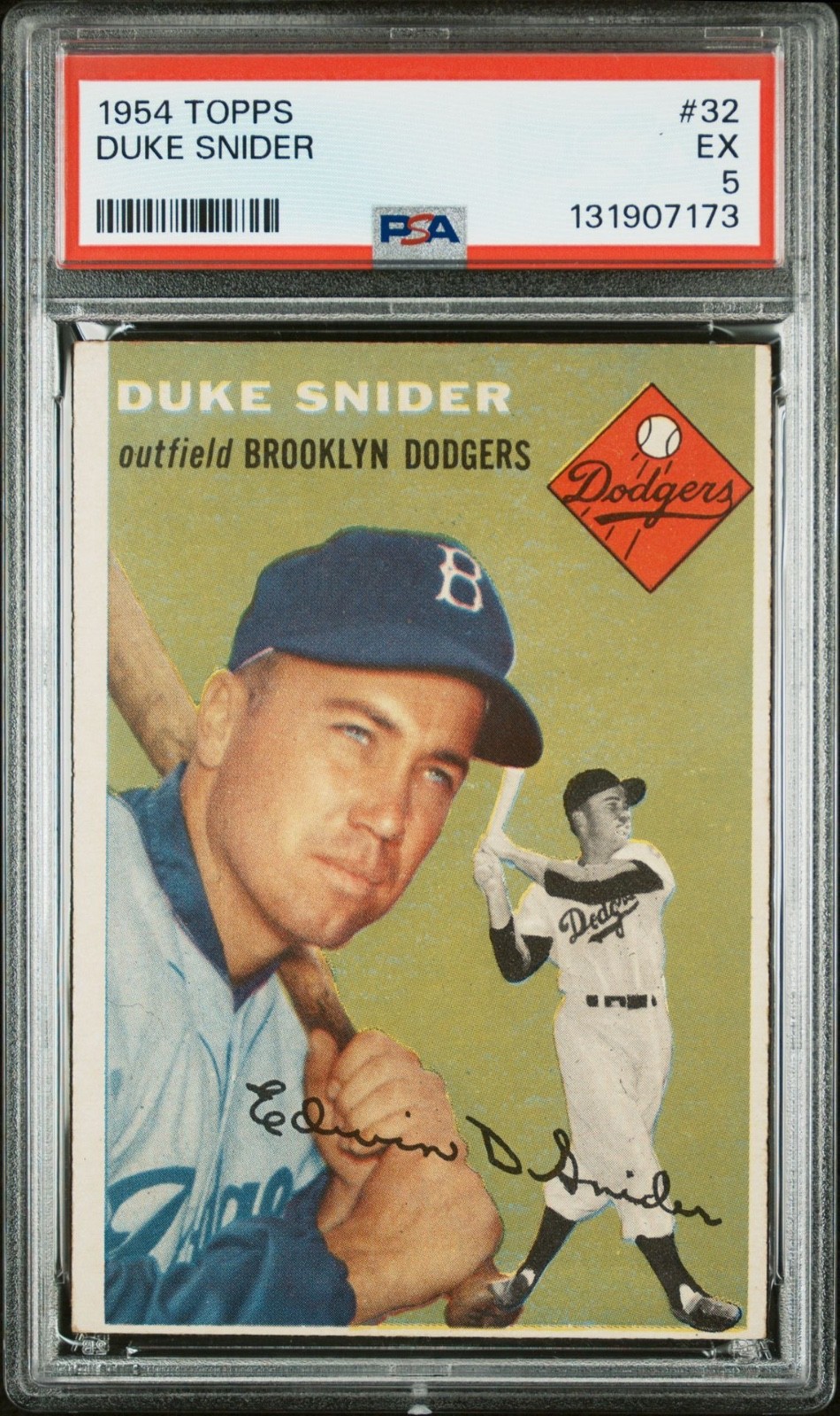 1954 Topps DUKE SNIDER #32 PSA 5 EX Brooklyn Dodgers HOF