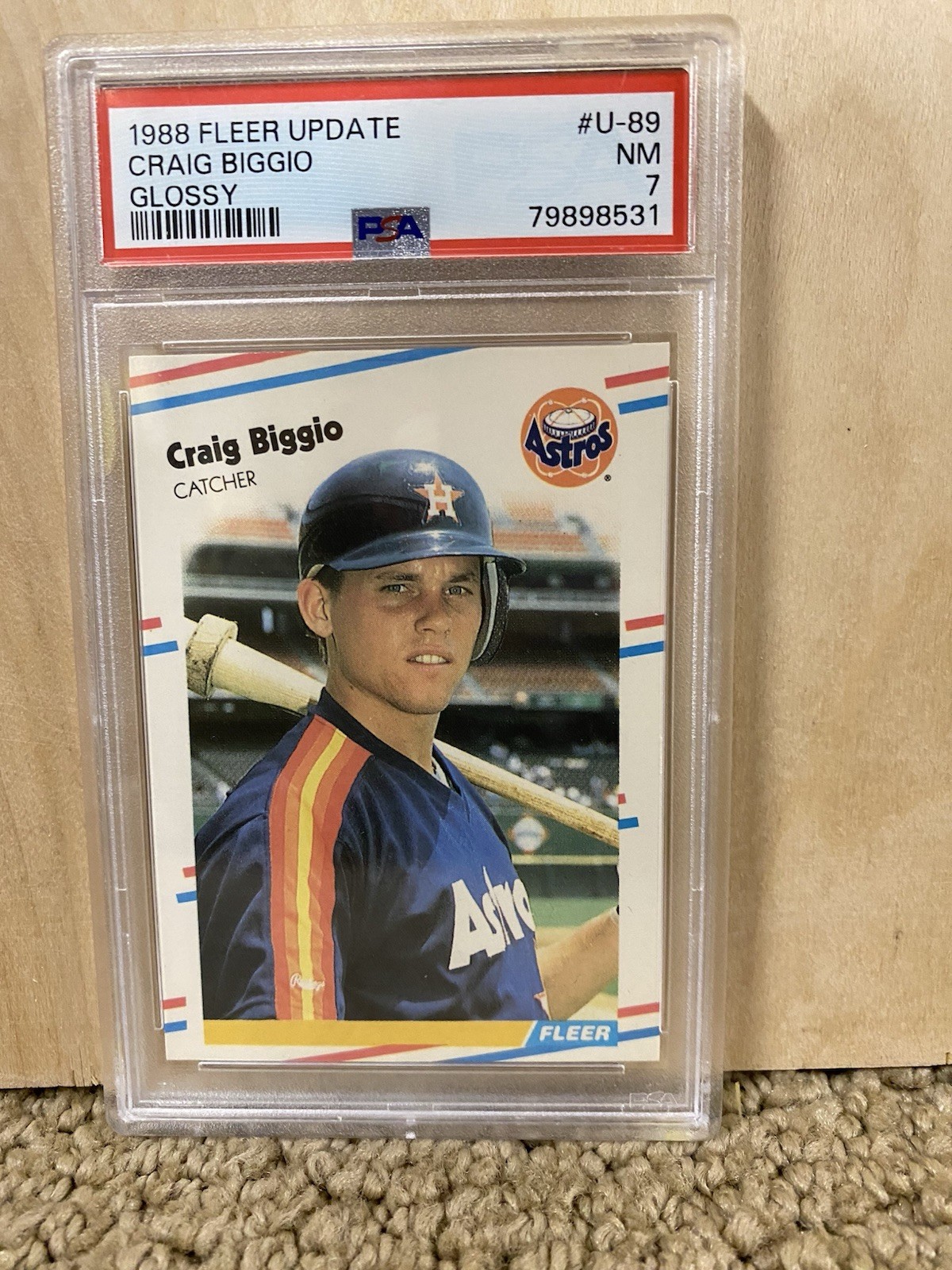 1988 Fleer Update - Craig Biggio #U-89 Glossy (RC) PSA 7