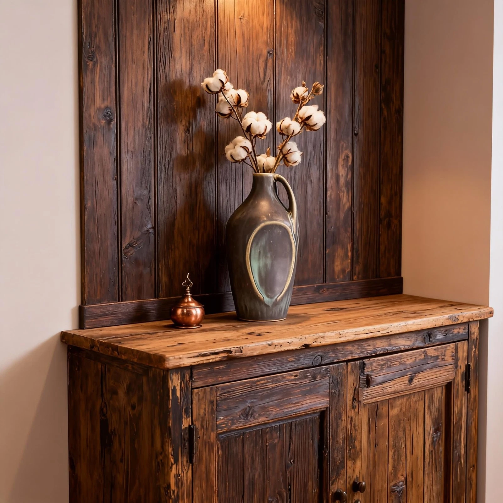 Ceramic Flower Vase with Handles,Rustic Table Vases with Handle Living Room D...
