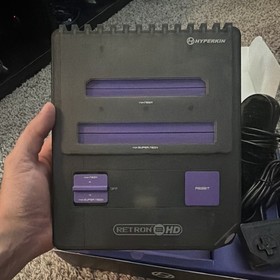 Hyperkin RetroN 2 HD 2-in-1 NES/SNES Console 720p HD Black/Purple