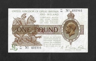 WARREN FISHER £1 T31 1924 TREASURY