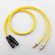pair Gold-Plated RCA male to 3pin xlr male female HiFi audio Silver Plated Cable