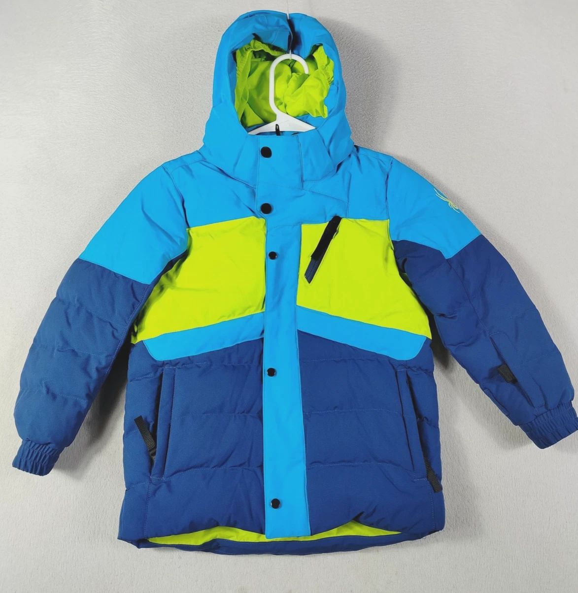 Spyder Ski Jacket Youth 5 Multicolor Hooded Insulated Colorblock Winter Snow