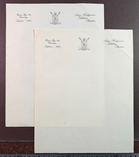 1960s Rhodesian Army Headquarters Salisbury Causeway Letterhead Paper Sheets