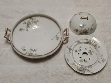 Theodore Haviland Limoges France Set ROUND COVERED BUTTER DISHES + Round Soup 8"