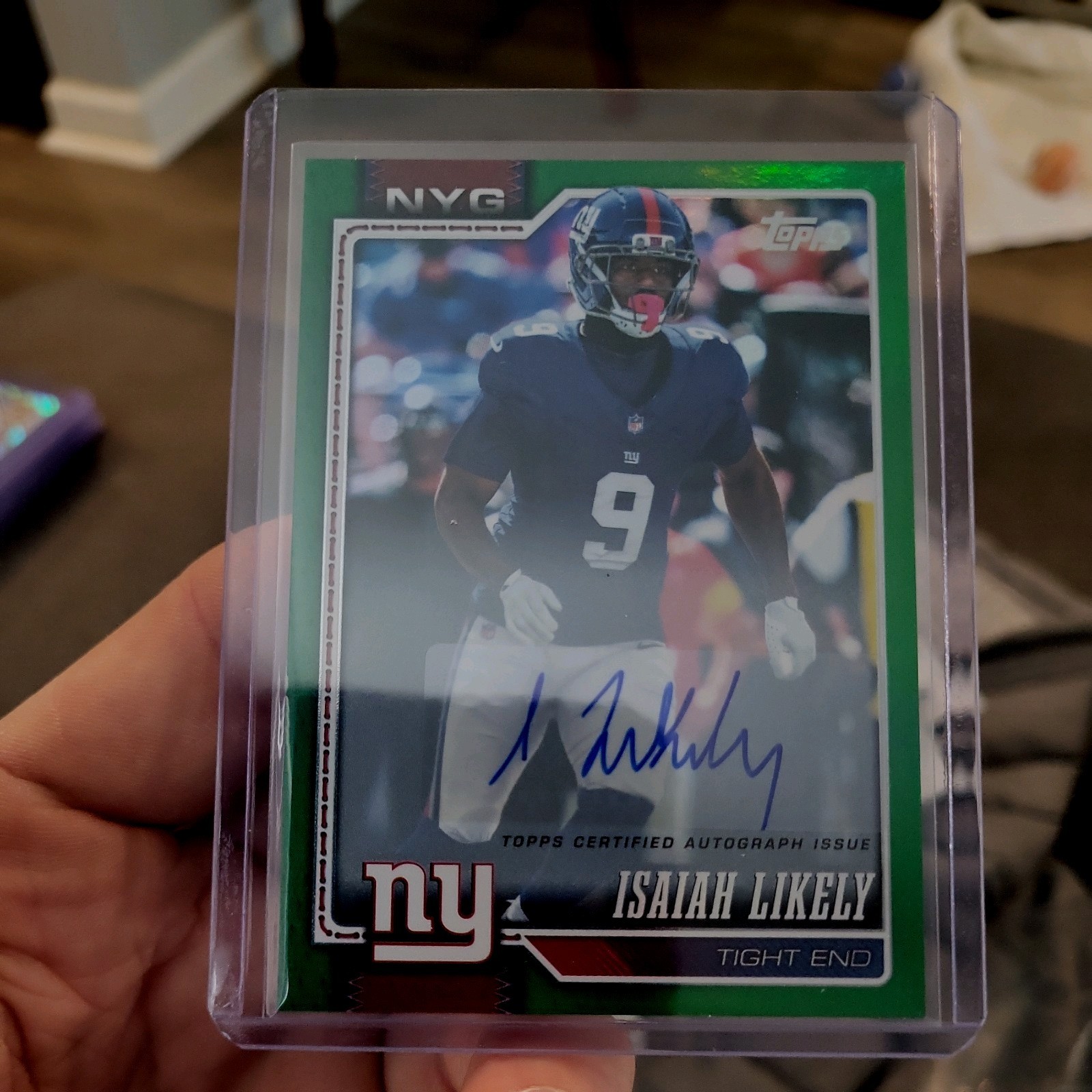 2026 Topps Isaiah Likely Auto Green Foil Parallel /99 NY Giants TE #206