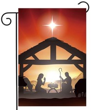 ShineSnow Traditional Winter Christmas Scene Story Garden Yard Flag 12x 18 Do...