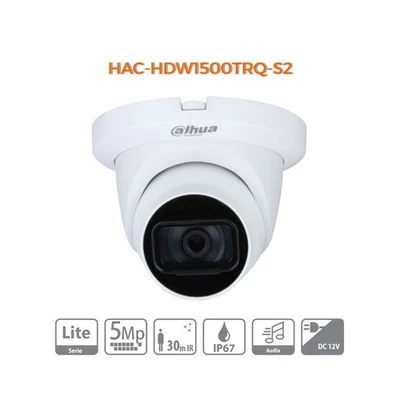 Dahua Telecamera dome HDCVI 5MP IR25m Starlight PoC- HAC-HDW1500TRQ-S2(2.8mm) S