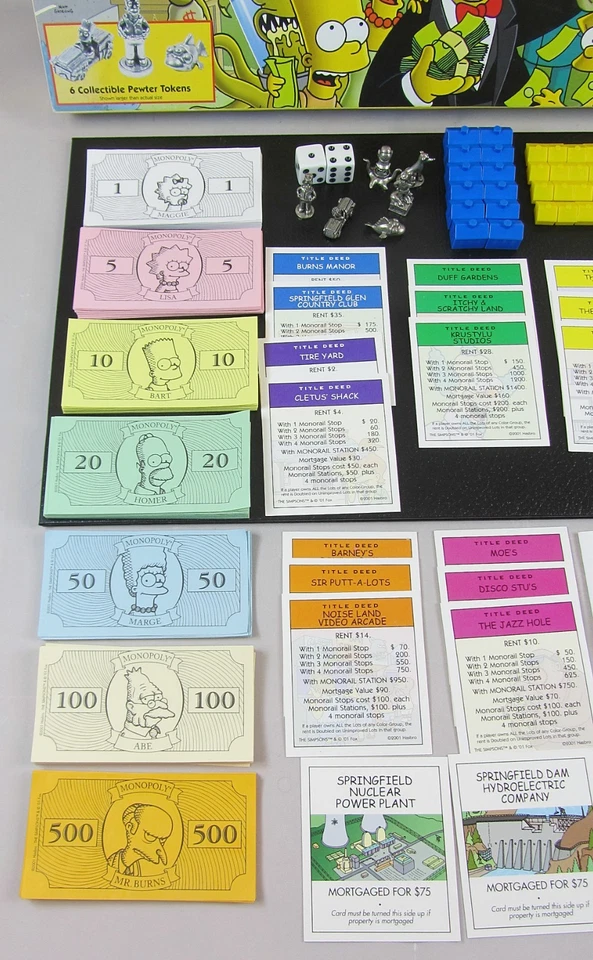 Monopoly The Simpsons Edition Board Game Welcome To Springfield Hasbro 2001 - Image 3 of 4