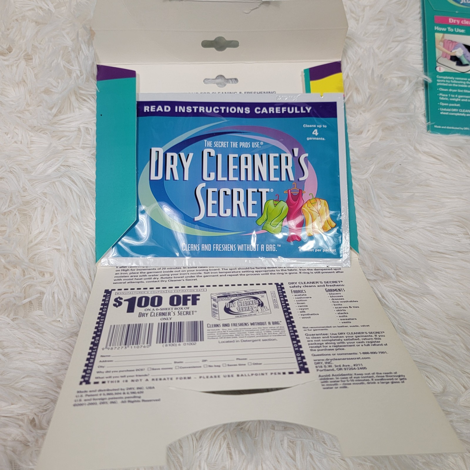 Dry Cleaner's Secret 4 Sheets Total Dry Clean At Home NEW
