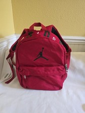 Air Jordan Kids Small Backpack Red  Black, Padded Back And Shoulders Straps