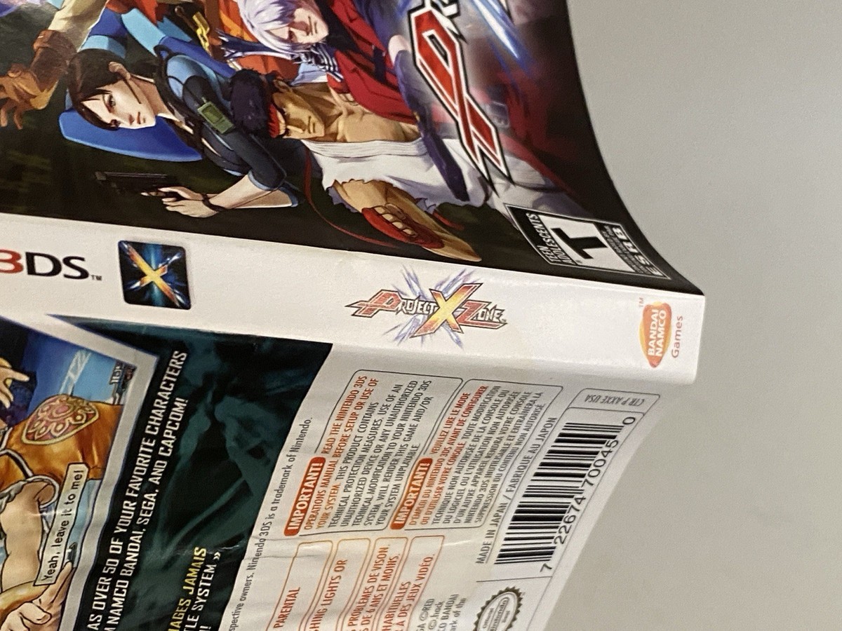 Project X Zone 1 Nintendo 3DS Game Case Damaged RPG Tactics Namco