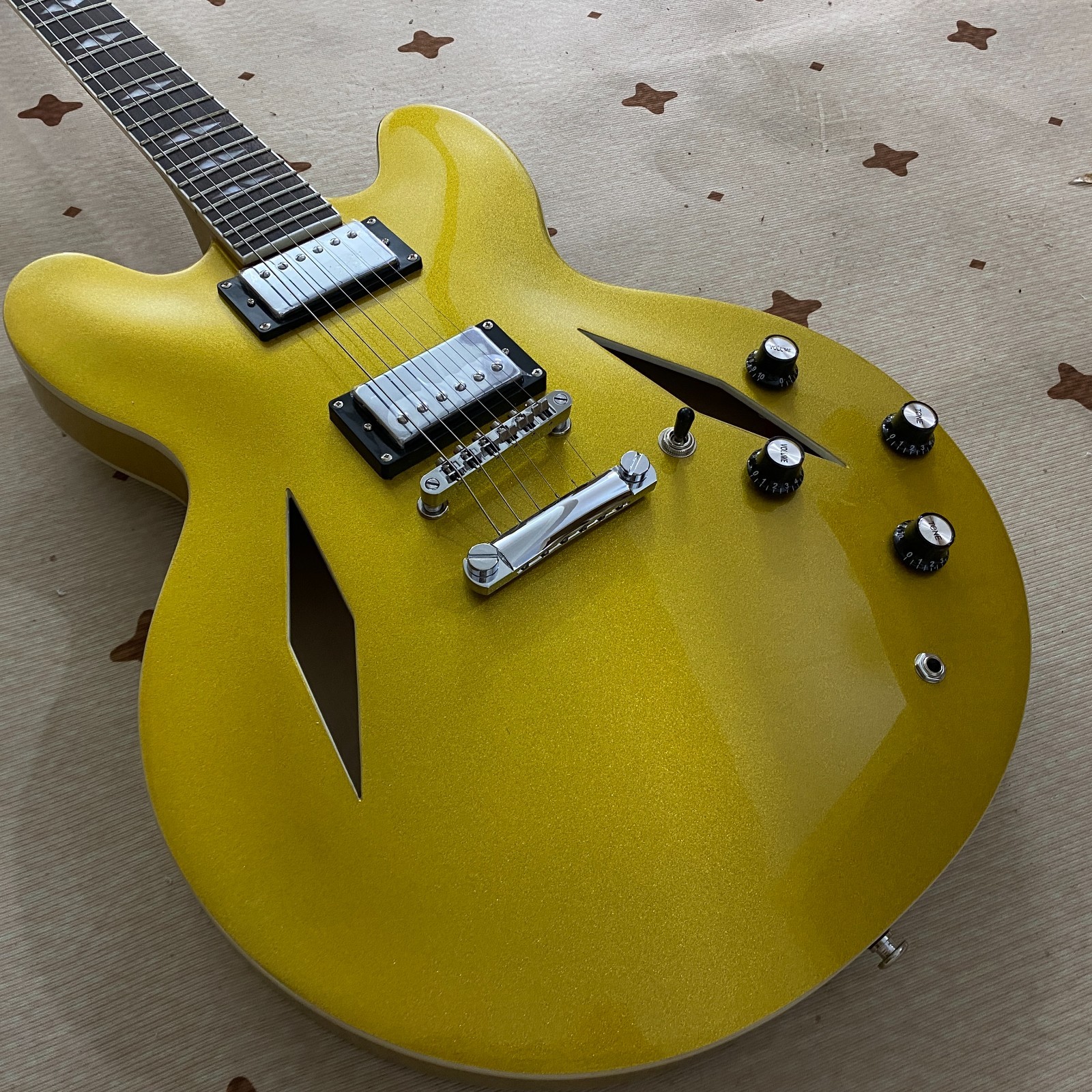 DG 335 GoldTop Electric Guitar Semi-Hollow Body rosewood fretboard FREE Shipping