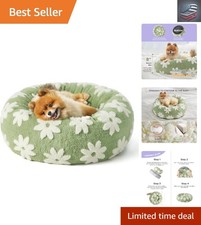 Pet-Pampering 23-Inch Round Bed for Cats and Dogs - Removable  Washable Cover