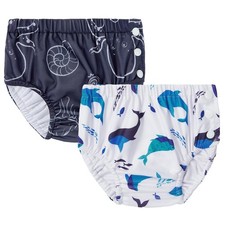 Durio 2PCS Reusable Swim Diapers - Toddler Baby 2T-3T, 01 Marine Life