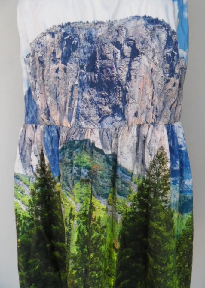 Modcloth Mountain Alpine Landscape Scene 50's Retro Style Dress 2X or XL - XXL - Image 2 of 4