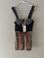 Women’s Luxury Sequin Mini Dress Wide Strap Open Shoulder Zipper Bodycon XL