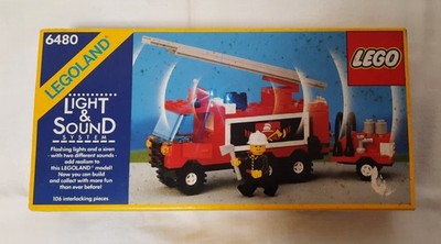 Lego 6480 Hook and Ladder Truck 9V, 1988 Rarität mit Inlay. Gebraucht, wie Neu!