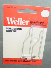 Vintage Weller No. 7235 Tinned Soldering Gun Tips For Model 7200 2 Pack NOS USA