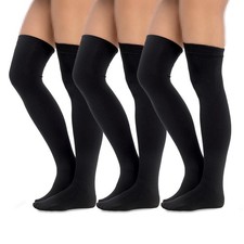 A2Z 3 Pack Ladies Thermal Over The Knee Long Socks 140 Denier Winter Warm socks