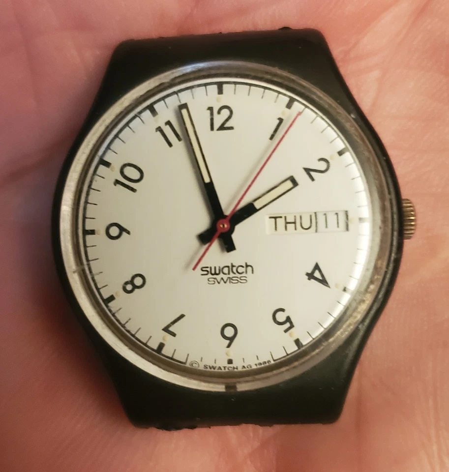 Reloj Swatch Clásico GB709 1986 Vintage Caballeros 34mm Funciona Excelente Envío Inmediatamente Foto 2 de 4