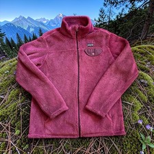 Patagonia Girls Large 12 Pink Full Zip Re-Tool Fleece Jacket Outdoor Coat