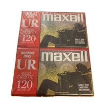 2 Maxell Audio Cassette Tapes NEW SEALED 120 Minutes Normal Bias UR